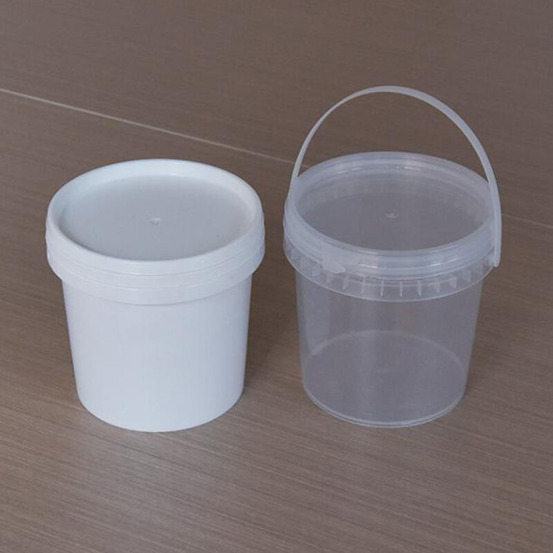 500ML Food Grade plastik tebal ember kecil klip penyimpanan alat tulis ember susu teh acar Takeaway ember dengan tutup penyimpanan