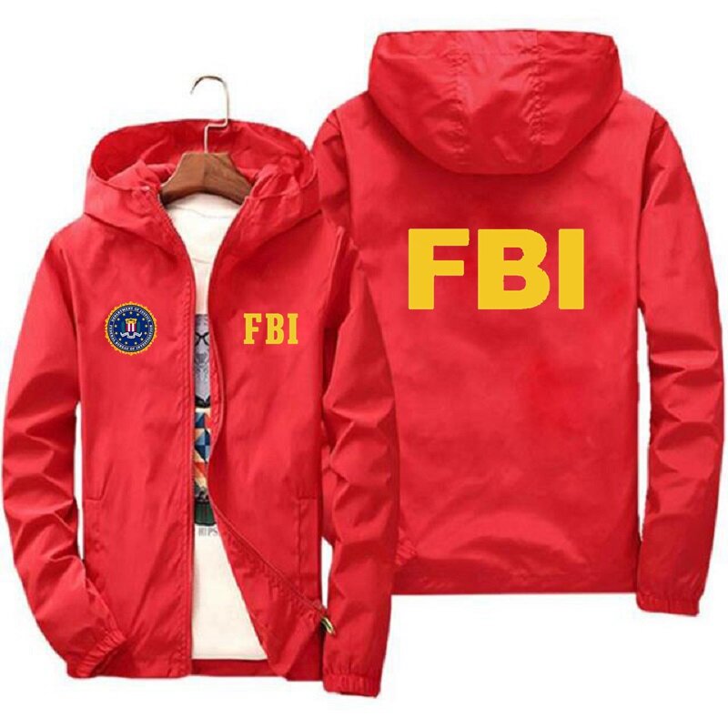 용수철/여름 하이 퀄리티 FBI 프린트 야외 스포츠 재킷, 용수철 모자, 방풍 패션, 캐주얼 브랜드 스포츠 재킷, 2024