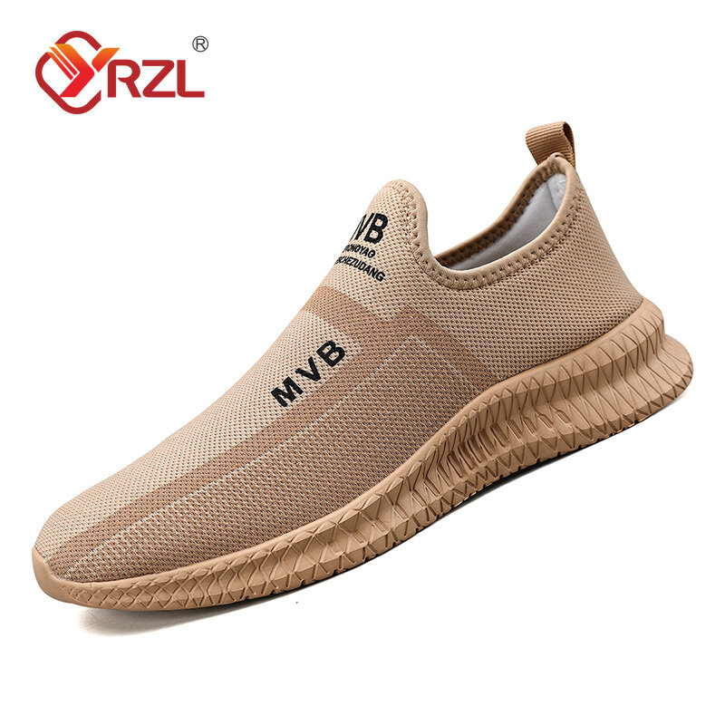 YRZL Sneakers Lightweoght Outdoor Shoes for Men Breathable Mesh Casual Sport Shoes Comfortable Slip on Sneakers for Men
