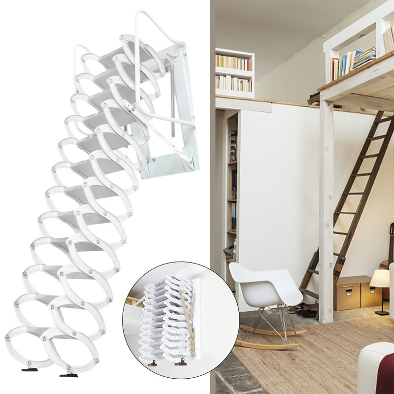 Домашняя Белая настенная складная лестница, лофт, чердак, чердак для декоративного дома