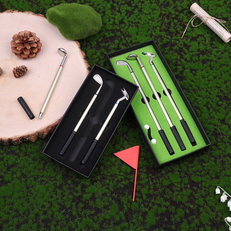 Juego de Mini bolígrafos de Golf de escritorio, incluye Putting Green, 3 palos, bolas y bandera, juegos de escritorio, oficina, escuela, regalo