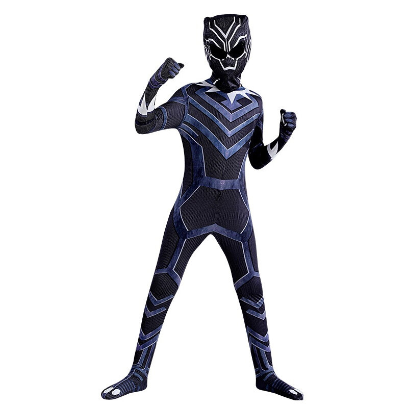 Black Panther Marvel Smile Hero Cosplay Costume pour enfants, costume de batterie, combinaison pour adultes, Halloween, fête de carnaval, olympiques de cosplay