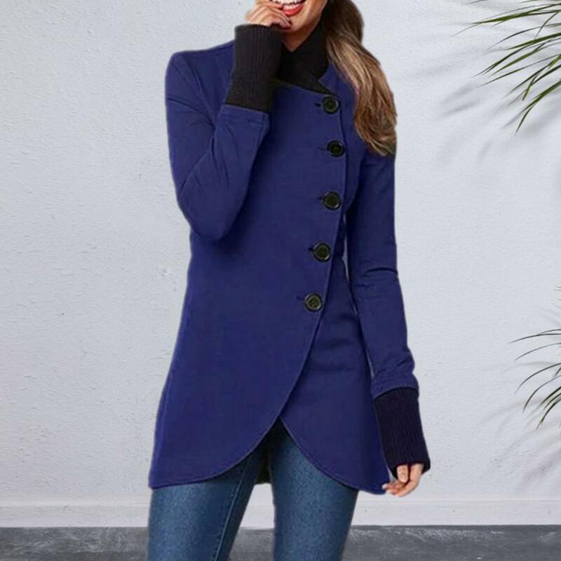 Elegante Mischungen für Frauen Langarm Streetwear Mode Jacken schlank solide Turn Down Kragen neue Herbst Winter Mäntel