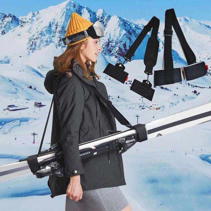 Esqui Pole Shoulder Hand Carrier, Lash Handle Straps, Loop de gancho ajustável, Nylon Ski Handle Strap, Correias de proteção