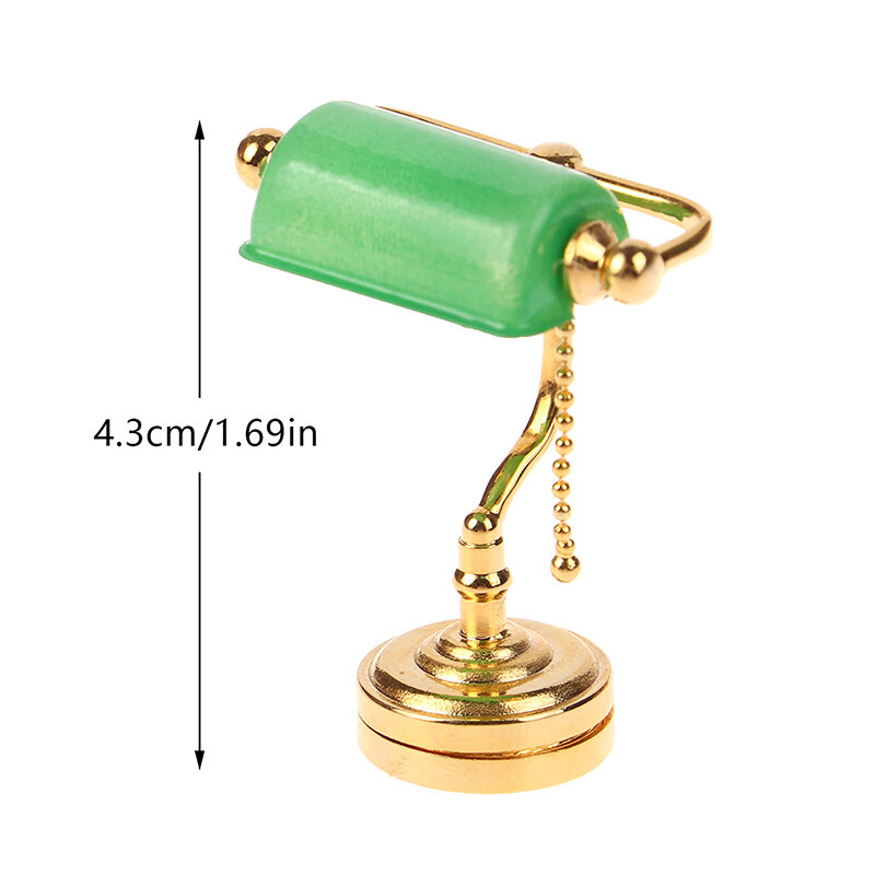 1:12 Poppenhuis Miniatuur Bureaulamp Led Lamp Groene Postbode Verlichting Home Meubelen Model Decor Speelgoed Pop Huis Accessoires