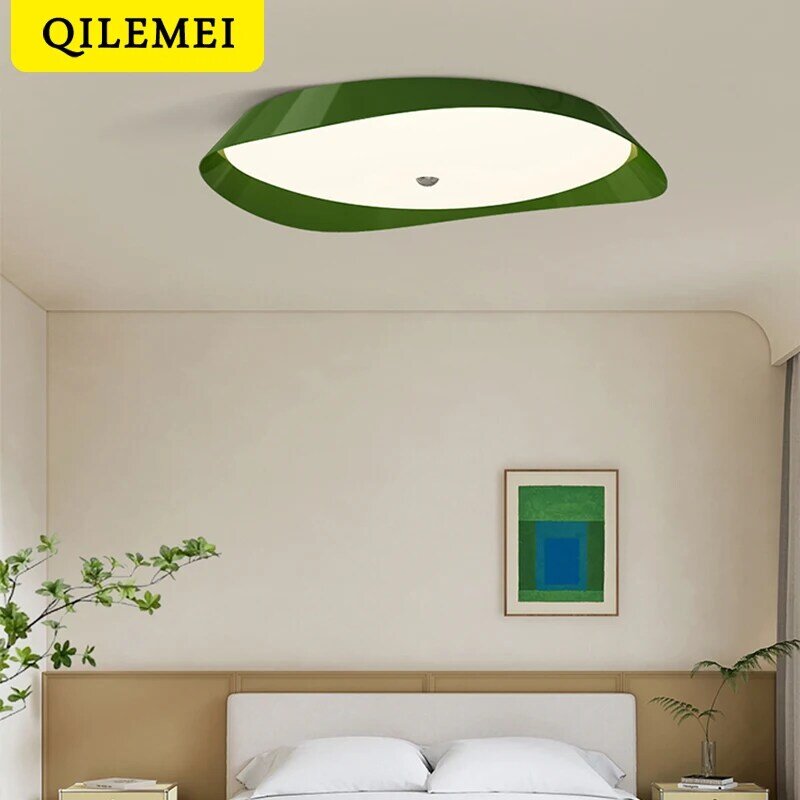 Lampu langit-langit kamar tidur LED, alat penerangan rumah minimalis gaya Krim Perancis Baru, perlengkapan lampu ruang tamu