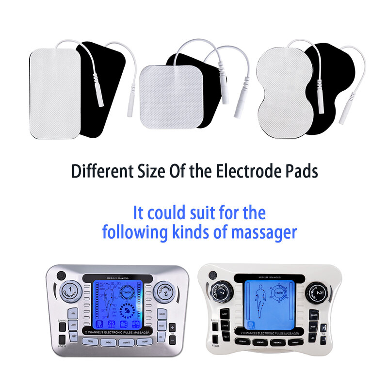 Autoadesivas Almofadas de eletrodos para dezenas Máquina de Terapia Digital, Tecido não tecido, Substituição Estimulador Muscular, 5x5cm, 20 Pcs, 50 Pcs