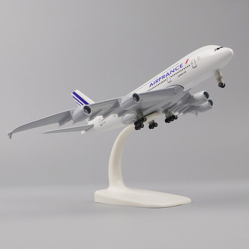 Modèle d'Avion en Métal de 20cm, 1:400, Matériau en Alliage d'Aviation, Simulation de Cloison Français A380, Décoration de Cadeau d'Anniversaire pour Enfant