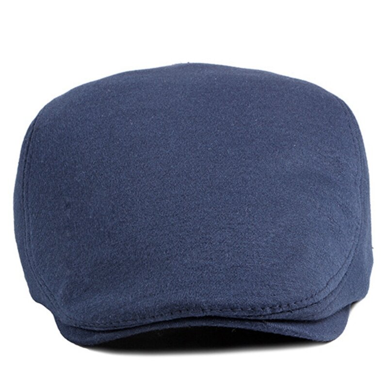 Pure Cotton Solid Color Beret Soft Top Casual Newsboy Hat Retro Art Cap
