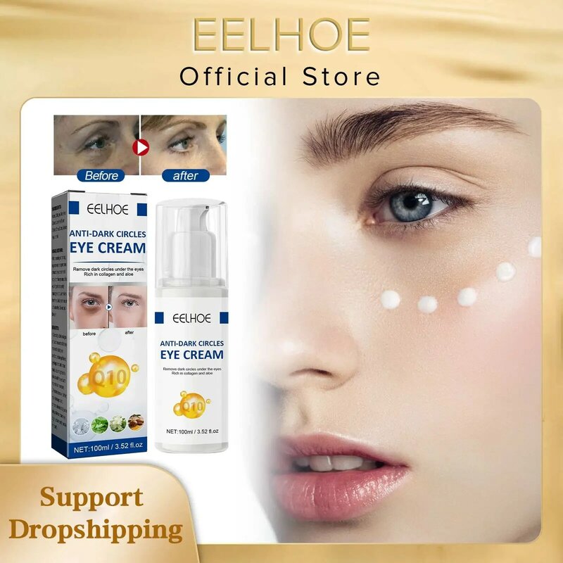 EELHOE Collagen Eye Cream Dark Circles Puffiness Removal Fades Fine Lines Moisturizing Anti Aging Eye Cream for Bags Under Eyes