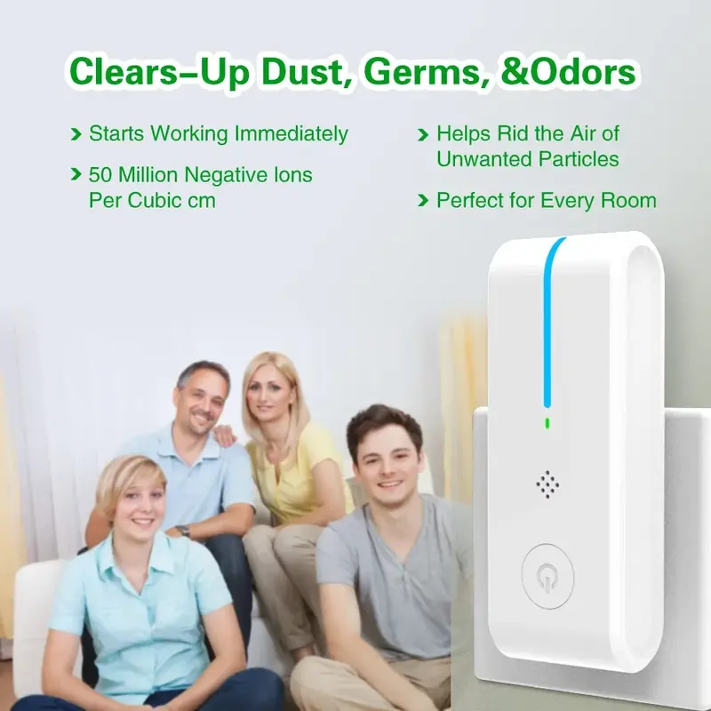 Mini Plug portatile In generatore di ioni negativi purificatore d'aria detergente deodorante per odori rimuovi polvere fumo formaldeide per la toilette di casa