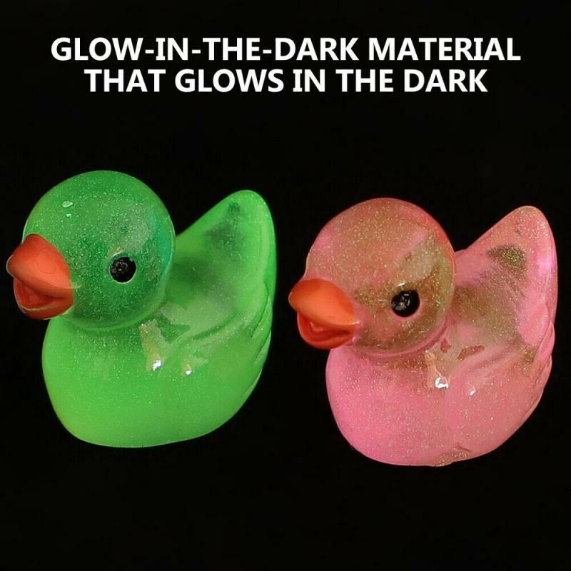 50/10Pcs Tiny Rubber Ducks Mini Duck Glow In The Dark Mini Resin Figure Miniature