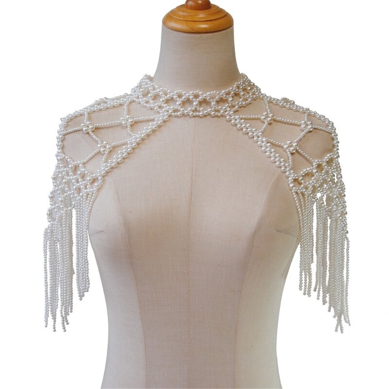 Elegant Pearl Shawl for Wedding Dress Fashion Shoulder Chain for Cheongsam Summer Shoulder Wrap for Formal Party