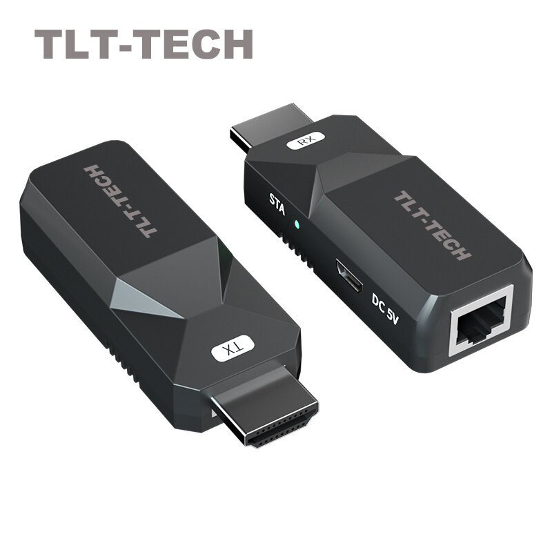 Extensor compatible con HDMI Cat5e Cat 6, convertidor Ethernet UTP HD a Lan, 1080p, 60Hz, EDID, transmisor receptor POC TX RX, 60M