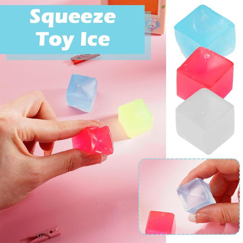Mini jouet de boule de nuit glacée en TPR, anti-souligné, jouet spongieux, nouveauté, transparent, cube à presser, jouets de décompression, Fi Y1I6