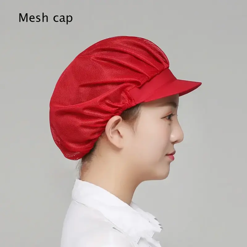 Filet et chapeau de cantine pour hommes et femmes, casquette de chef en maille sanitaire, casquettes d'atelier anti-poussière alimentaire Xiasanxin, réglables et respirantes