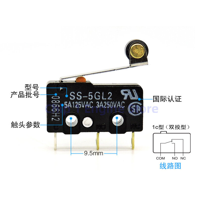 Microinterruptor de límite Ultra pequeño, microinterruptor de SS-5, SS-5GL, SS-5GL2, SS-5GL13, SS-5-F, SS-5GL-F, GL GL2, GL13, SS-10