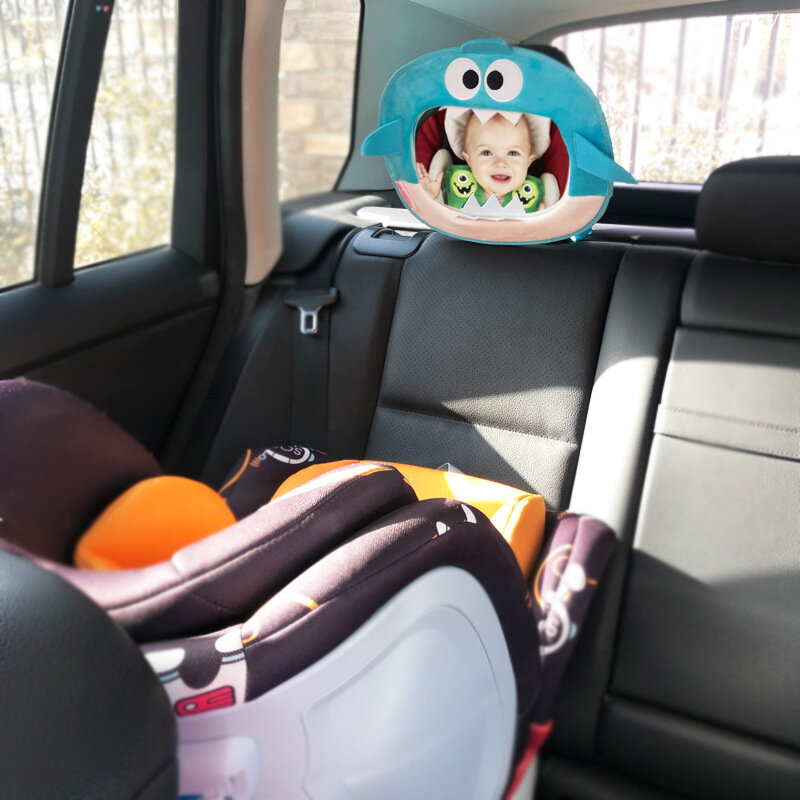 Espelho retrovisor infantil suspenso Animal bonito dos desenhos animados Pingente de carro de pelúcia Observação do assento de segurança para crianças Espelho retrovisor para bebê