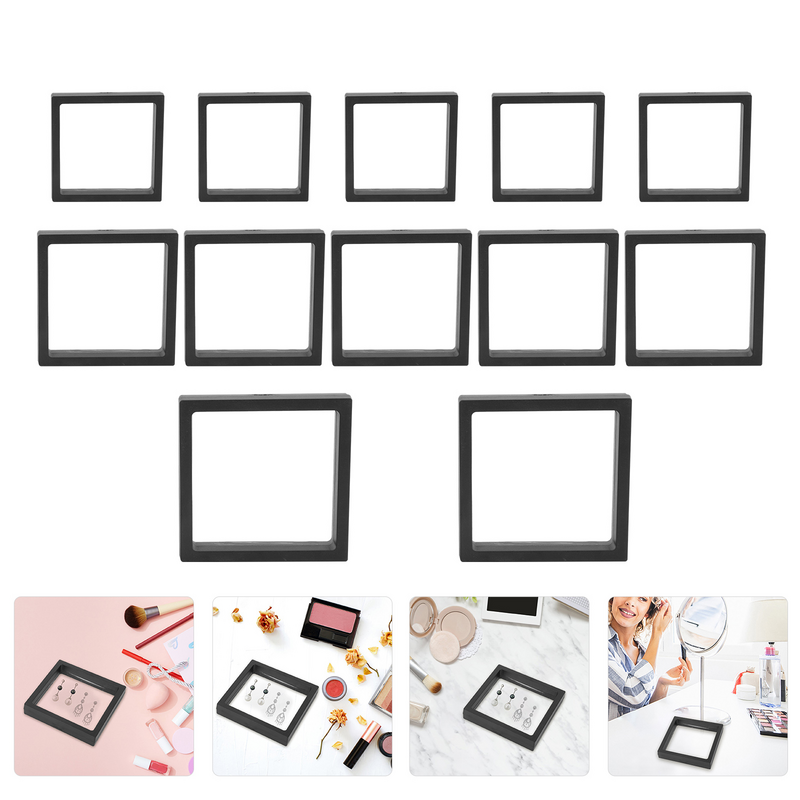 12Pcs Jewelry Display Boxes Transparent Jewelry Containers Moisture-proof Boxes