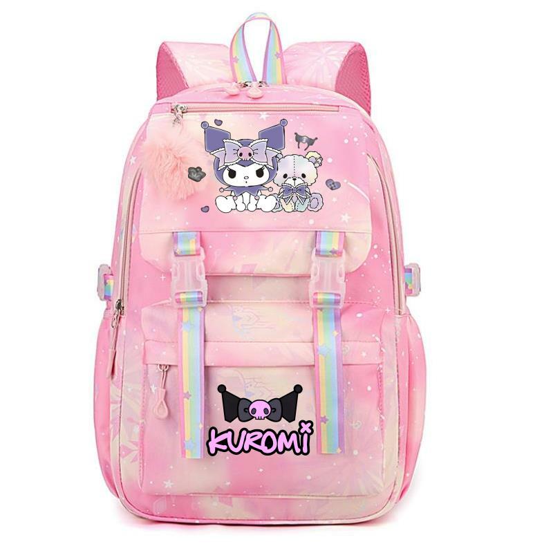 Lovely Kuromi Melody Women's Backpack Boys Girls Bookbag Bag Student Teenager Children Knapsack Schoolbag Rucksack Mochila Gift