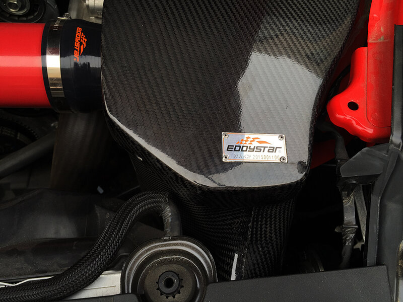 EDDYSTAR kualitas terbaik pipa Merah kinerja heatshield kit penyaring udara dingin untuk Ford Mustang Mondeo Focus
