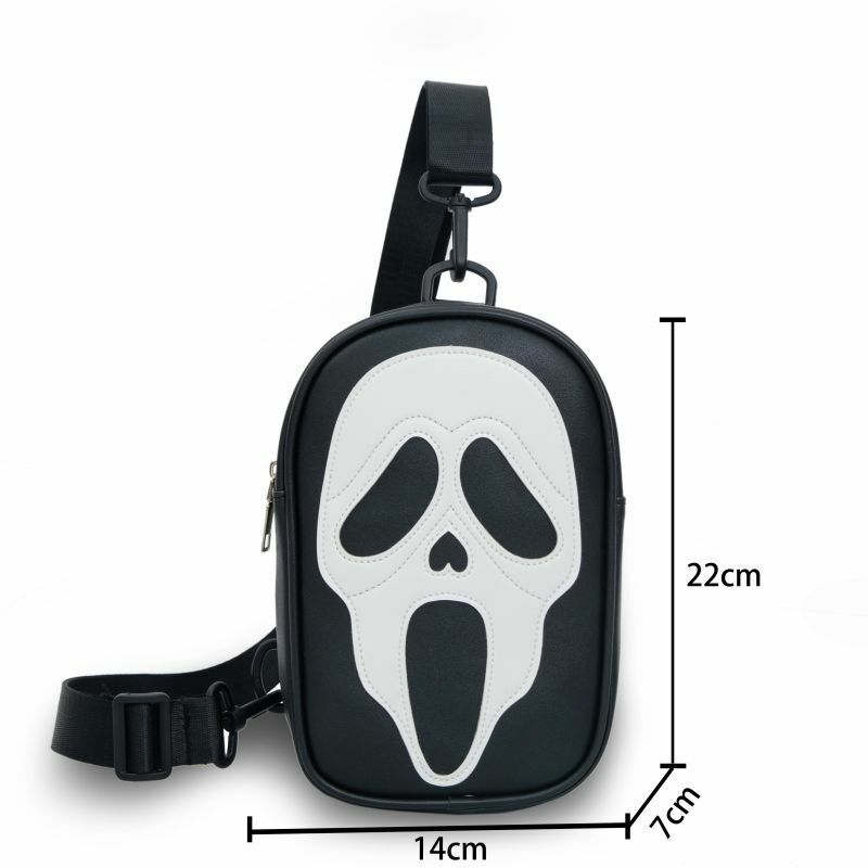 Супер популярная забавная нагрудная сумка Хэллоуин ужас призрак лицо маленькая поясная сумка
