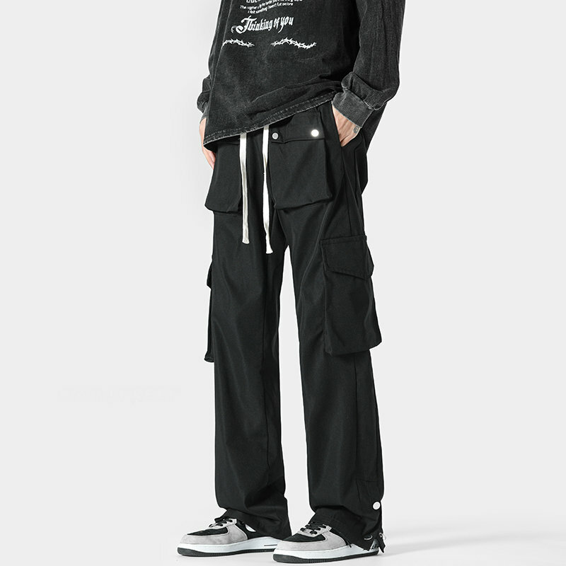 Celana kargo pria Fashion celana olahraga Jogger pria celana Harem Harajuku Hip Hop celana panjang pria wanita Streetwear baru