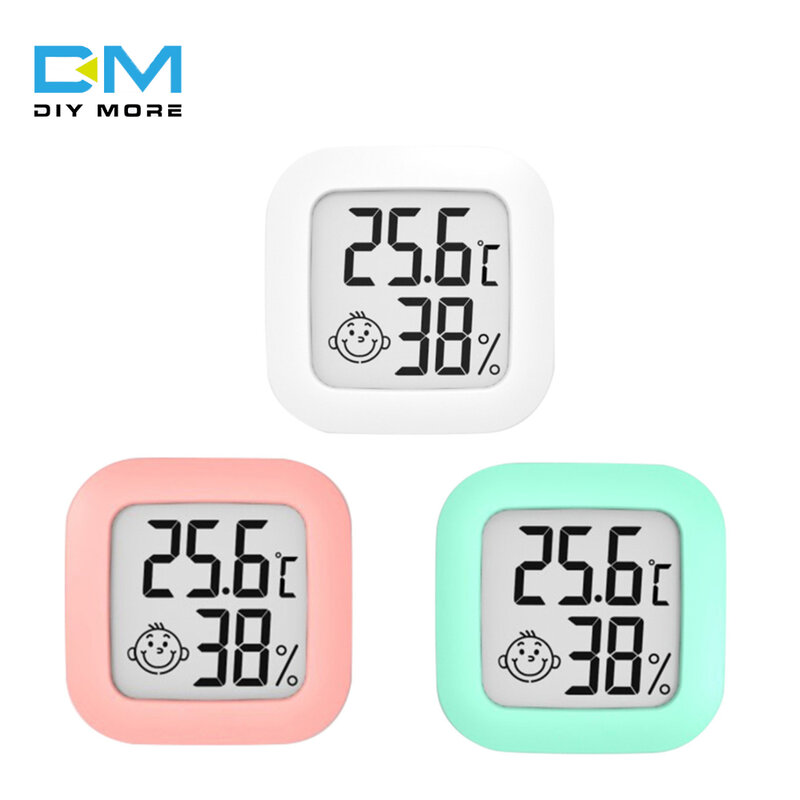 ميزان حرارة رقمي LCD صغير ، مقياس رطوبة ، مستشعر درجة الحرارة ، مقياس الرطوبة ، داخلي ، خارجي ، منزلي ، مقياس ، أداة