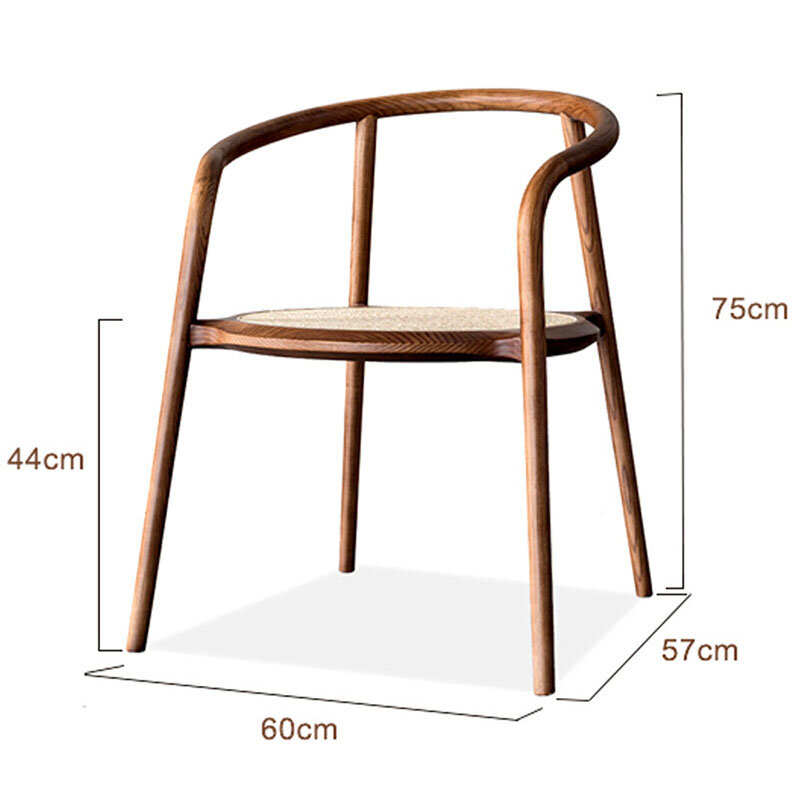 Nordic หวายเก้าอี้ห้องนั่งเล่นเก้าอี้ Perabot Rumah ไม้ระเบียงพนักพิง Leisure ชั้นเก้าอี้ห้องนอนโต๊ะทำงานที่นั่ง