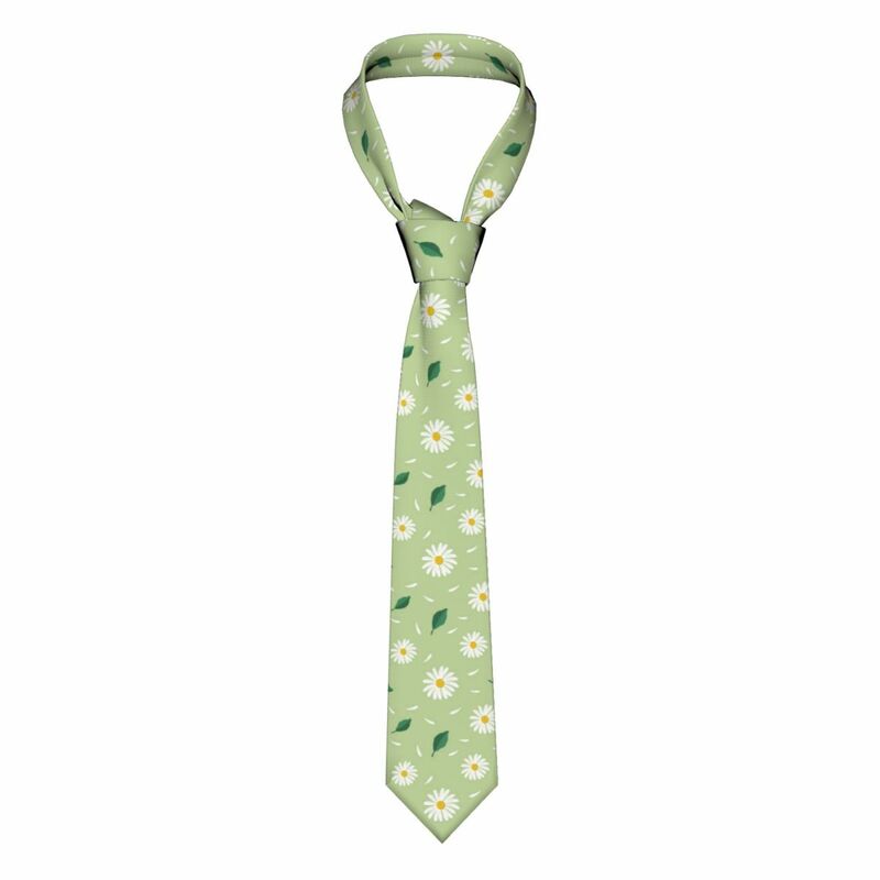 Corbata clásica ajustada para hombre, corbatas de camomiles y hojas, cuello estrecho, corbata informal delgada, accesorios de regalo
