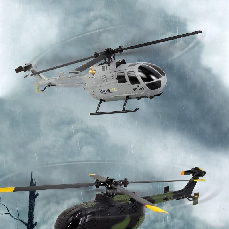 Modèle d'hélicoptère d'aviation télécommandé, avion à pagaie unique à quatre canaux, jouet de simulation Bo105, cadeau d'anniversaire pour garçon, C186