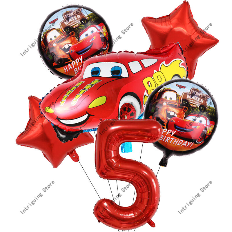 Disney Cars Lightning McQueen juego de Globos con número, suministros para Baby Shower, decoraciones para fiestas de cumpleaños, regalos de juguete para niños, 32"