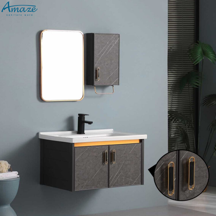 Factory Wholesale Hotel Sales Hot Modern Bathroom Vanity Sink Wall Mounted Bathroom Mirror Cabinet Set