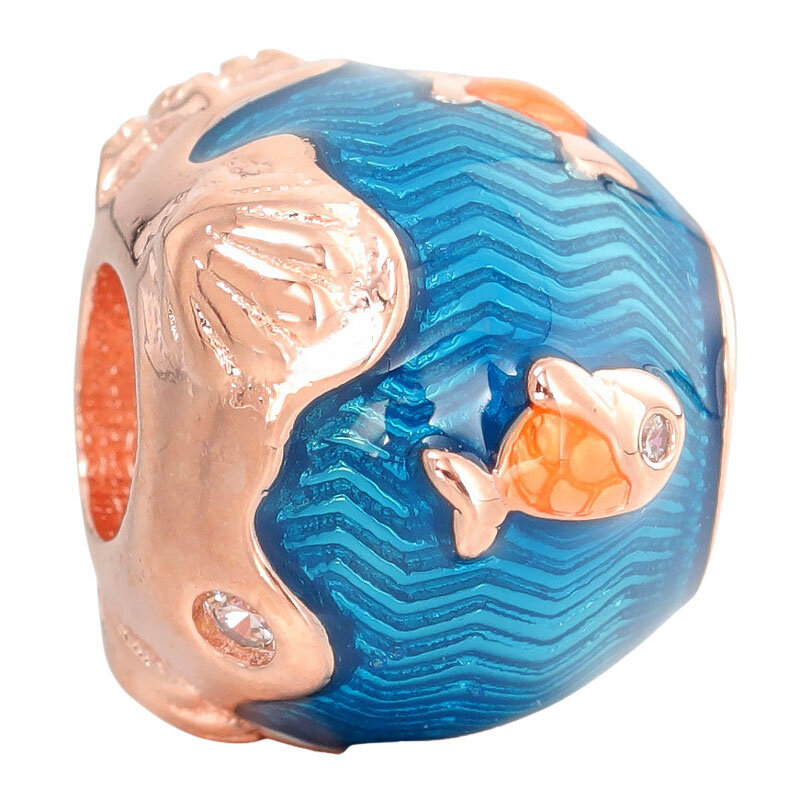 2021 Summer Collection Sea Turtle Dolphin Narwhal Fish Palm Tree Bead 925 Sterling Silver Charm Fit Fashion Bracelet Jewelry