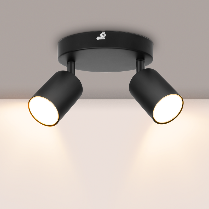 Kimjo GU10 Adjustable Spotlight, GU10 Base Ceiling Light Rotatable, Modern Metal Ceiling Spotlight, Wall Lampe, No Bulbs