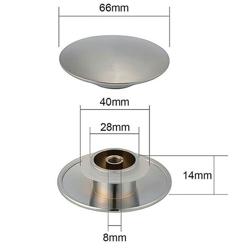 Basin Waste Sink Plug 14mm Brass With Chrome Finish Suitable For Most Kitchen Or Bathtubs Sink Bathroom Accessories