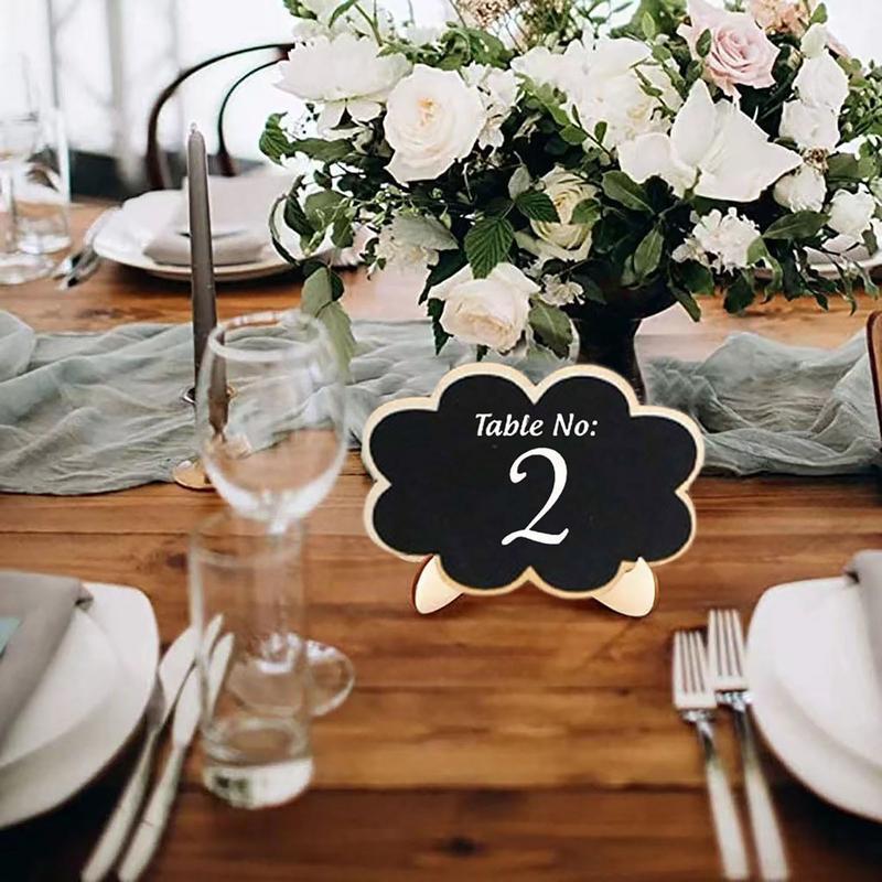 ป้ายชอล์ลบอร์ดขนาดเล็ก20ชิ้นป้ายกระดานดำตั้งโต๊ะแบบใช้ซ้ำได้พร้อมขาตั้งป้ายอาหารสำหรับงานแต่งงาน