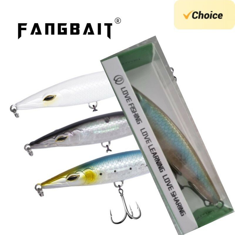 Fangbait-Topwater Lápis Fishing Lures, água salgada Bar Lure, Seabass Iscas, Superfície, iscas de água salgada, 130mm, 110mm, 130mm