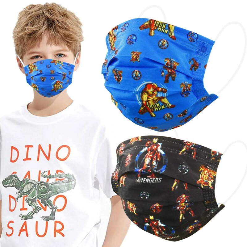 Kids Face Mask 20/30/50/100PCS Breathable Kids FaceMasks  3-12 Disposable 3-Layer Breathable Filter Child Disposable Face Mask