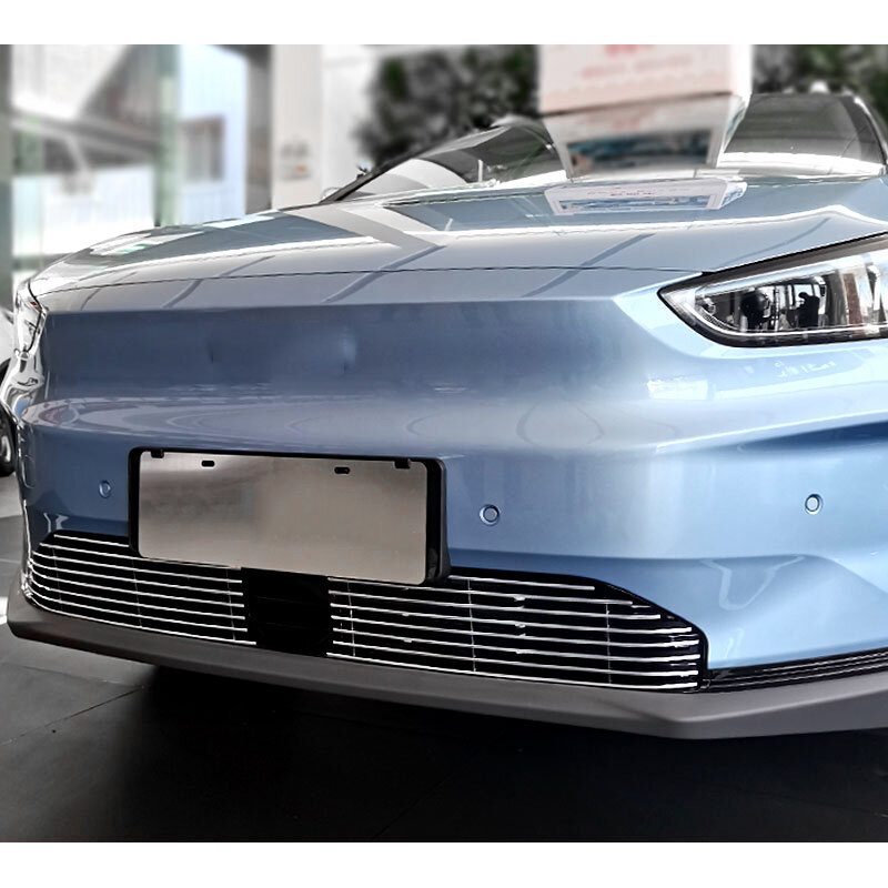 1 Set stiker penutup hiasan Trim kisi-kisi depan gaya mobil Untuk Geely geometri C 2021 2022 Aksesori Mobil aluminium Aloi