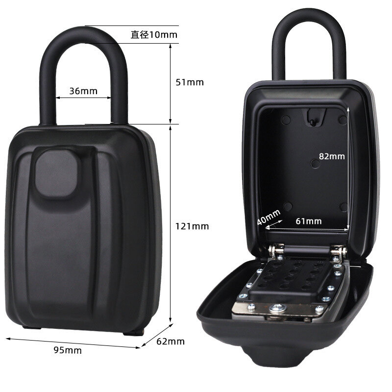 Высококачественный черный/серый сейф с крючком, водонепроницаемый противокражный металлический корпус с 12-значным кодом для хранения ключей, для дома, гаража, офиса