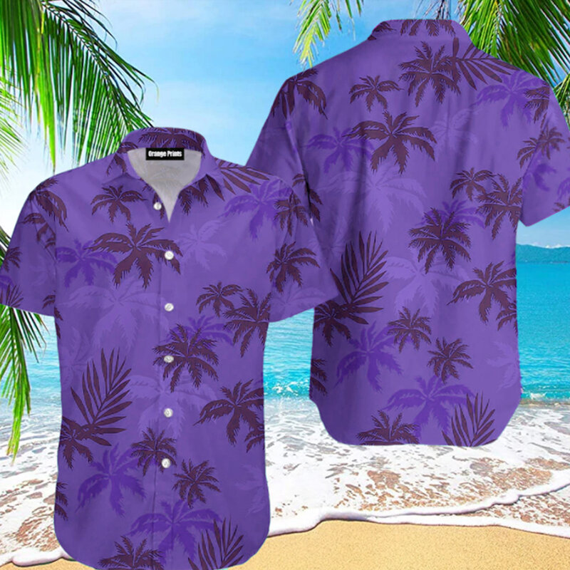 남성용 동물 크레인 하와이안 셔츠, 3D 식물 셔츠, 꽃 프린트 플러스 사이즈 하와이안 셔츠, 해변 꽃 셔츠, 5xl, 2023 여름