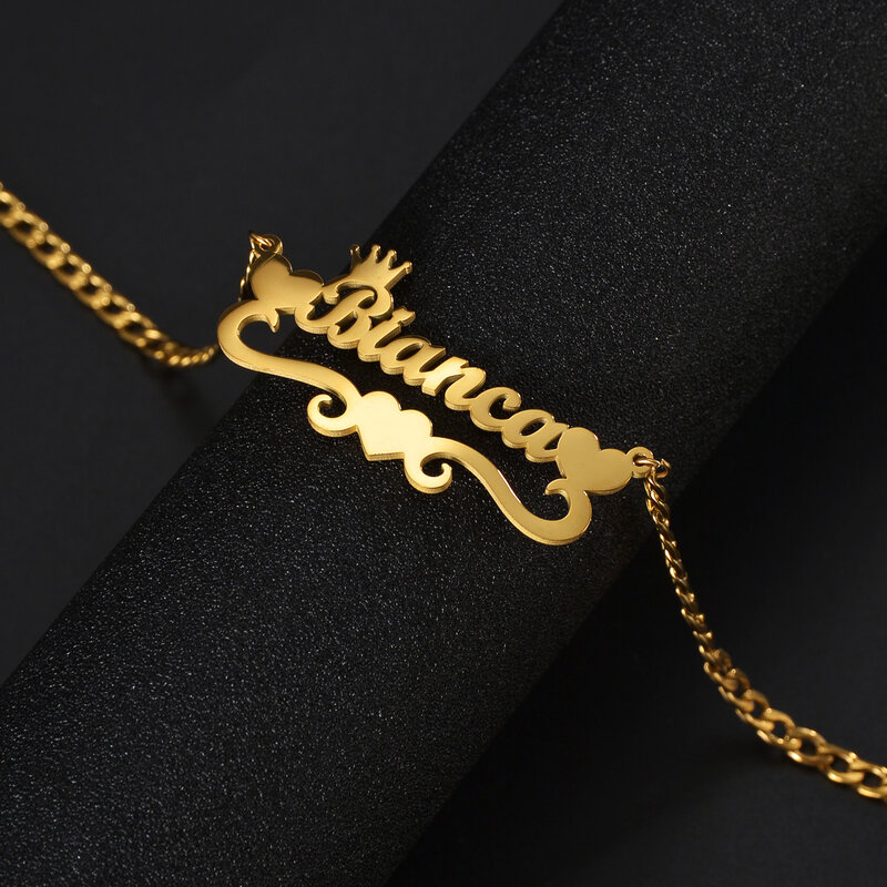 Atoztide nome personalizzato cavigliera personalizzato gamba spessa catena lettera gioielli per le donne in acciaio inox 18cm Charms regalo personalizzato