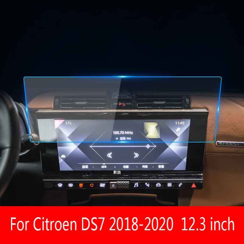 Película protetora para Citroen DS7, protetor de tela de navegação automotiva, filme de exibição interior automático, 2PCs, 2018-2020