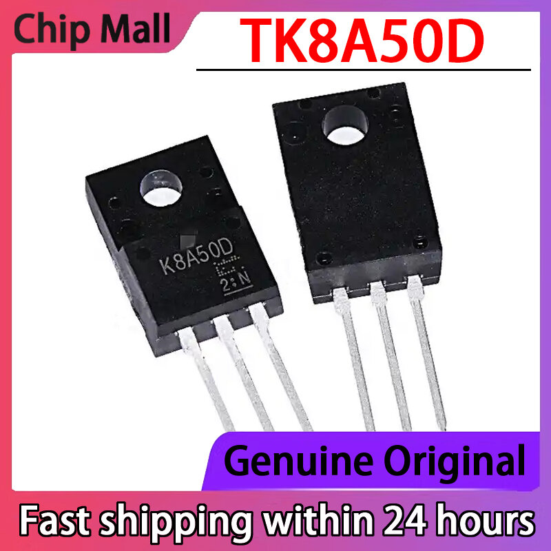 Transistor de efecto de campo MOS, 5 piezas, K8A50D, TK8A50D, nuevo, en Stock, TO-220F