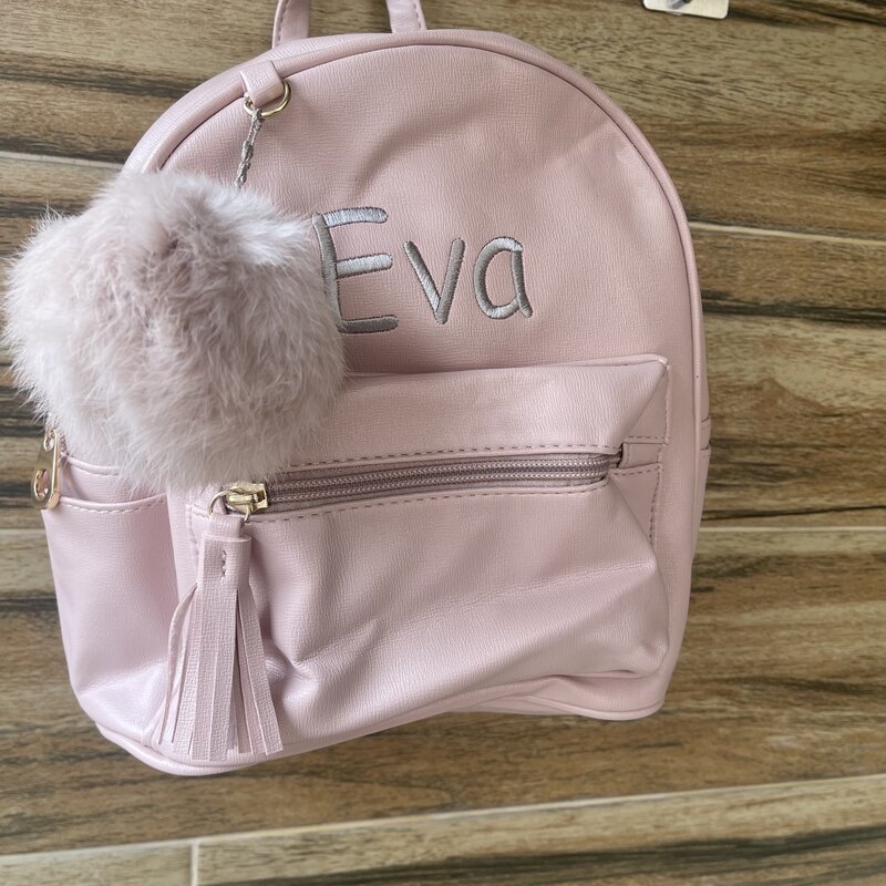 Mini bolsa de viaje bordada con nombre personalizado para mujer, mochilas de tamaño pequeño para estudiantes simples, Color sólido, moda, nuevo