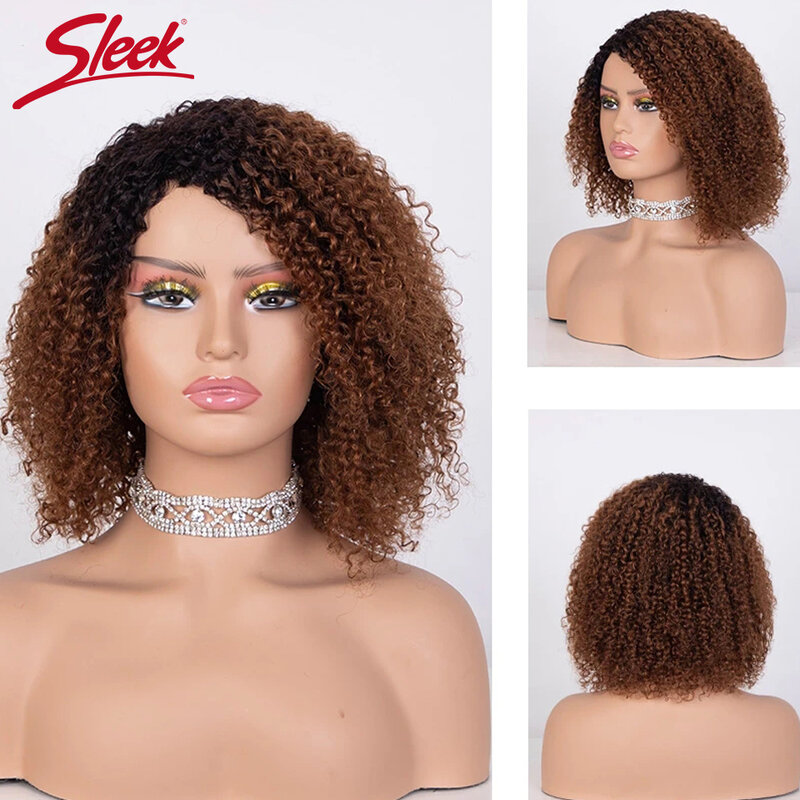 Pelucas de cabello humano Natural Afro rizado, pelo corto brasileño Remy hecho a máquina, elegante, barato, envío gratis