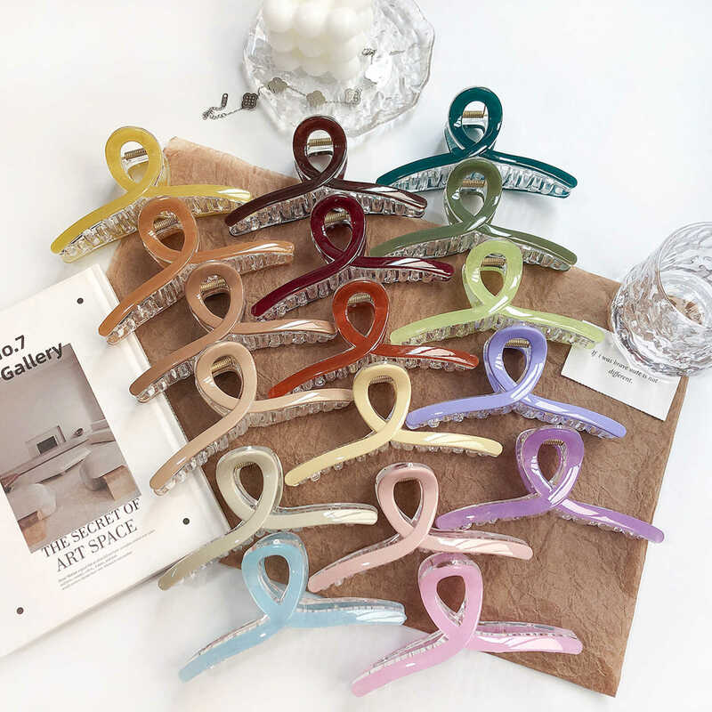 2pcs/lot 13cm Jelly-colored patch grab Extra-large back of head Wash bath updo Shark clip diy hair accessories