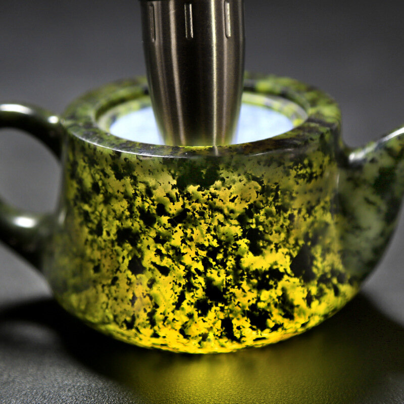 ابريق شاي وانغ شي طبيعي من اليشم التبتية ابريق شاي مغناطيسي للرعاية الصحية مجوهرات لون طبيعي من اليشم عشوائي