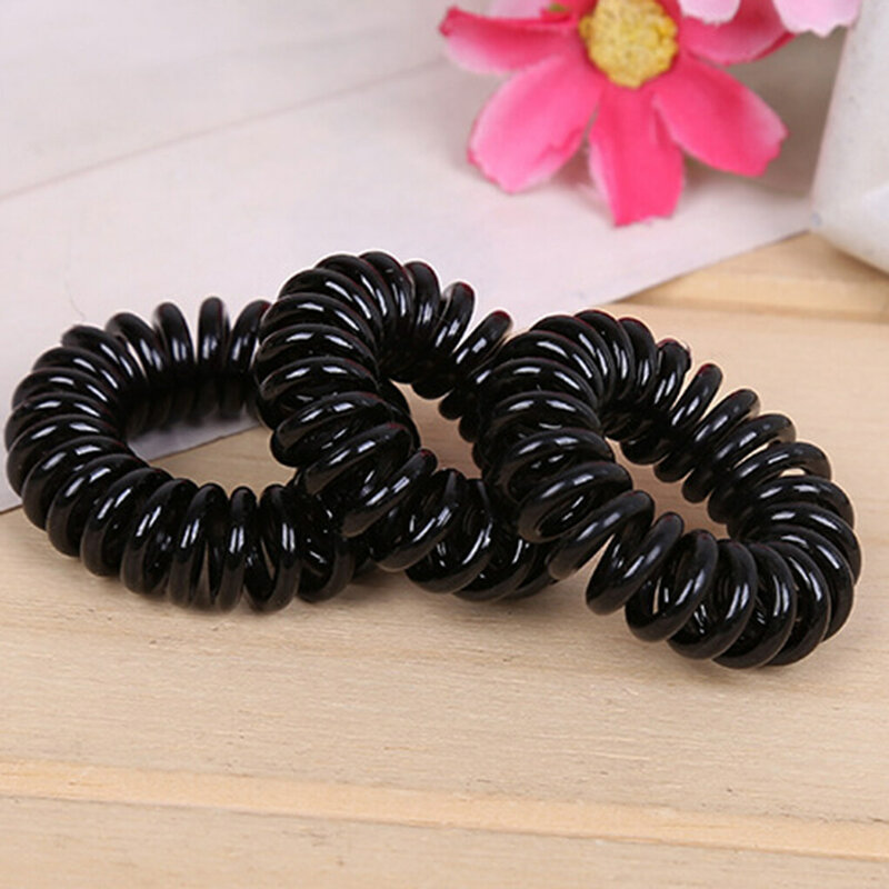 Woman Hair Ring Rope Phone Line Pattern Band Ponytail Hairband Accessory
